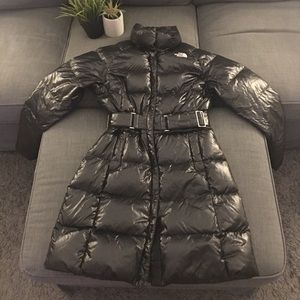 The NorthFace black long puffer coat